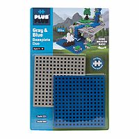 Plus-Plus Gray and Blue Duo Baseplate