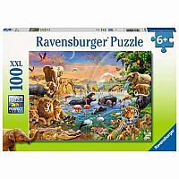 100 pc Savannah Jungle Waterhole Puzzle