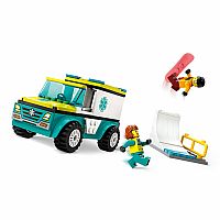 LEGO® City Emergency Ambulance and Snowboarder 