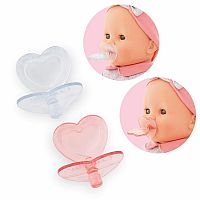Corolle Heart Shaped Doll Pacifier for 14-17" Dolls, 2 Pack