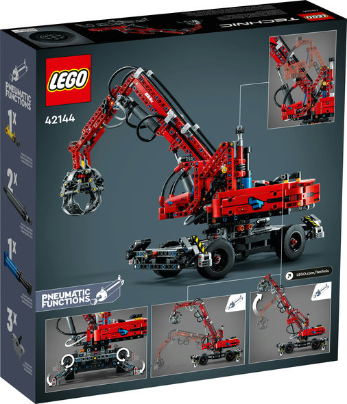LEGO Technic 42144 La Grue de Manutention, Construction Éducative, Engin de  Chantier Jouet - ADMI