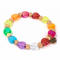 Bracelet - Rainbow Heart Gold