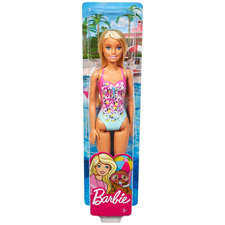 Barbie Water Play Beach Doll with Purple Cheetah Print Swim Suit gift idea NEW 