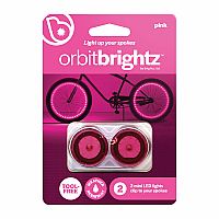 Brightz Orbitbrightz Pink LED Bicycle Spoke Charms, 2pk