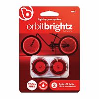 Brightz Orbitbrightz Red LED Bicycle Spoke Charms, 2pk