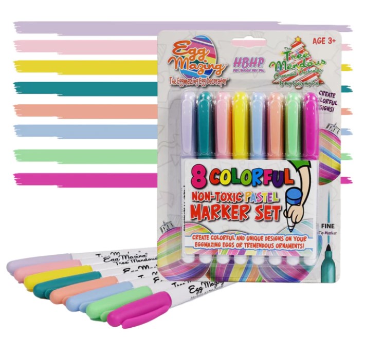 Treemendous 8 Pastel Marker Set - Fun Stuff Toys