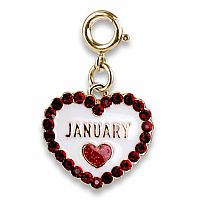 January Heart Charm