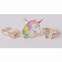 Butterfly and Unicorn Ring Set