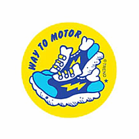 Scratch 'n Sniff Way To Motor Old Shoe Stickers