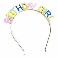 Birthday Girl Headband Rainbow