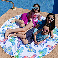 Butterfly Bash Round Beach Towel