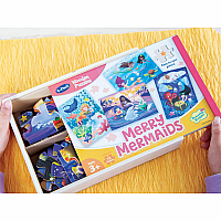 Merry Mermaids 4 Pack Wood Puzzle