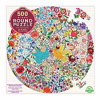 500 pc Blue Bird Yellow Bird Round Puzzle